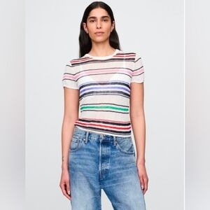 Striped Sheer Sweater Tee